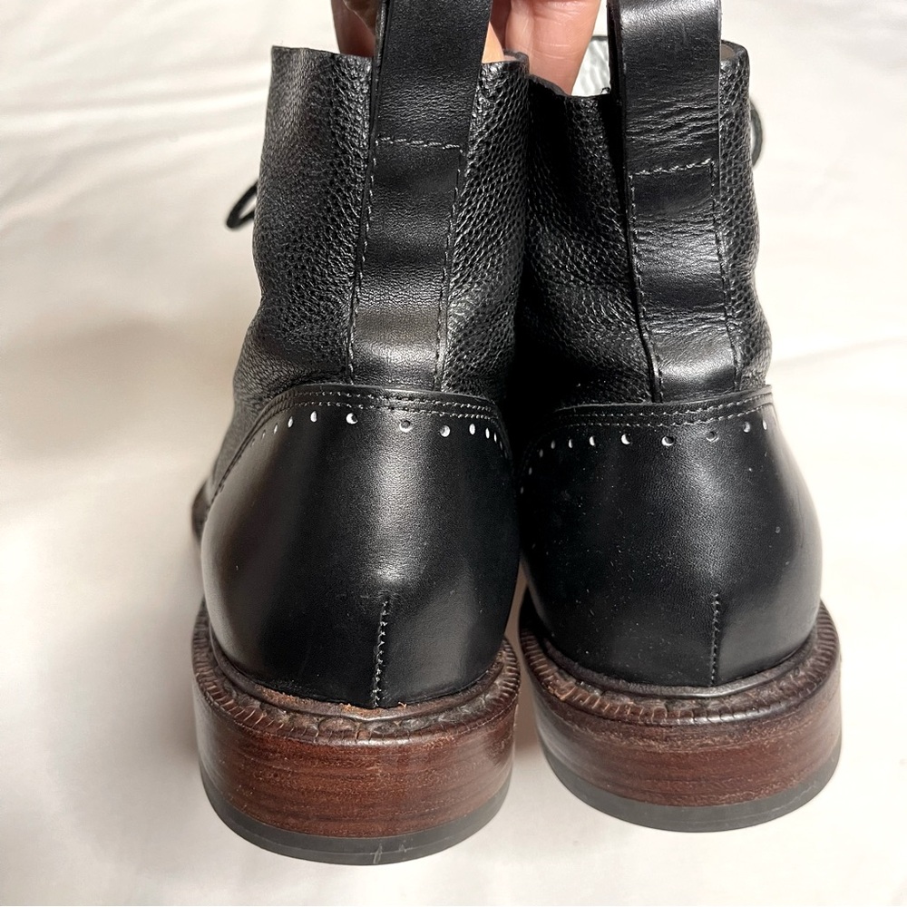 Rag & bone black leather laser cut cozen lace up boots - Picture 4 of 12